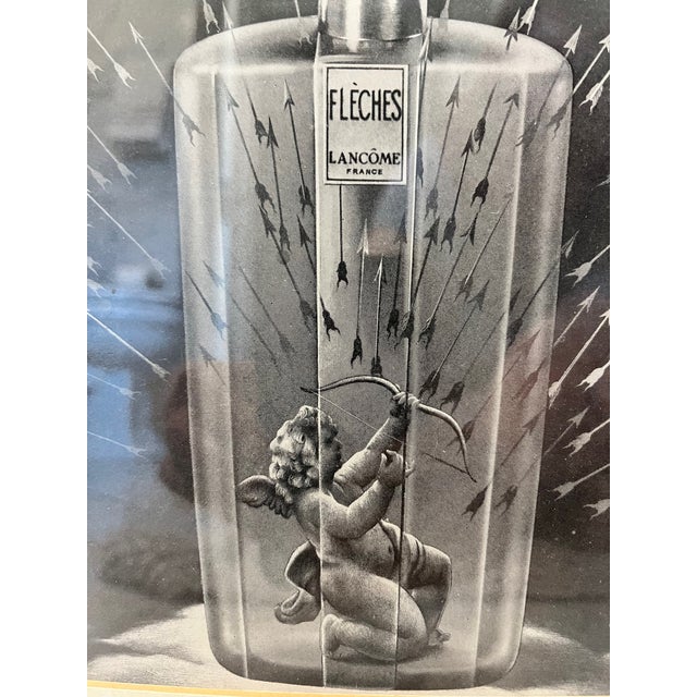 Mid 20th Century Vintage Fleches Perfume Ad From France - Framed For Sale - Image 5 of 6