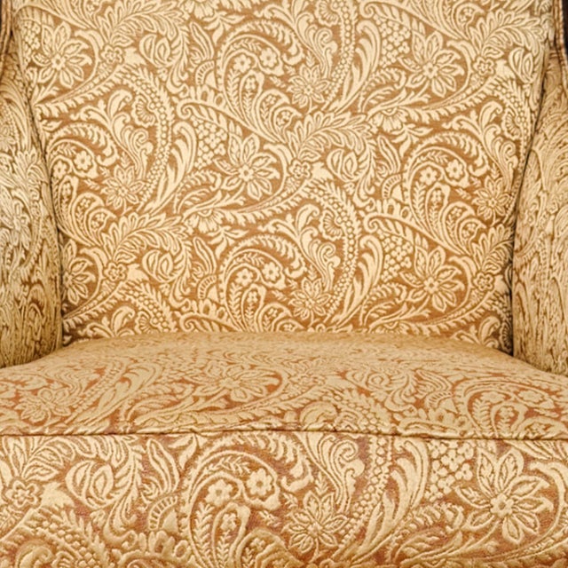 Drexel Heritage Neoclassical Bergère Chairs in Antique Cherry & Custom Upholstery - A Pair For Sale - Image 15 of 18