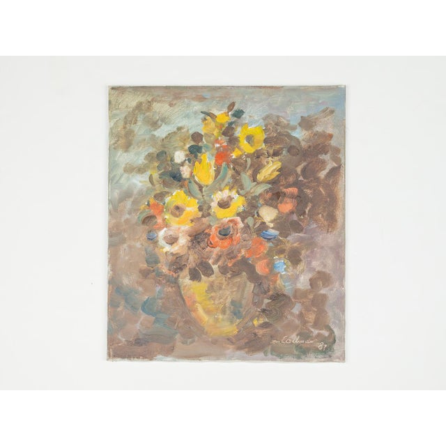 Bouquet of Flowers, 1980s, Oil on Canvas For Sale - Image 7 of 7