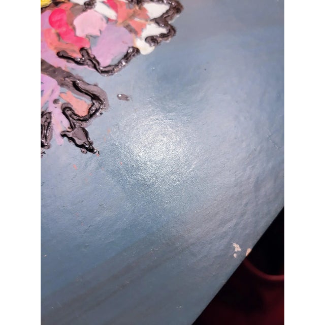 Mid 20th Century Abstract Modern Floral Painting Picasso Portocarrero Style For Sale - Image 5 of 6