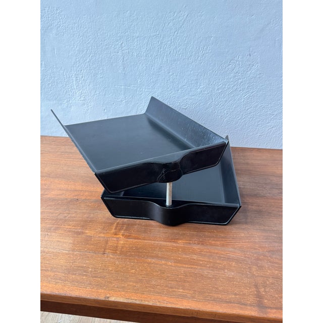 Wood Florence Knoll Two-Tier Ebonized Walnut Paper Tray For Sale - Image 7 of 7