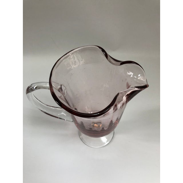 Mid 20th Century Large Mid-Century Murano Pink & Gold Art Glass Pitcher For Sale - Image 5 of 6