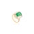 Contemporary 14k Solid Gold 4.14 CTW Emerald Cocktail Ring With Halo Diamonds Size 6 For Sale - Image 3 of 11
