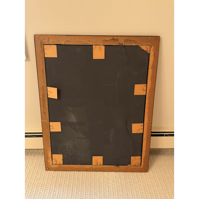 Large Antique Carved Wood Beveled Mirror With Ornate Frame For Sale - Image 4 of 6