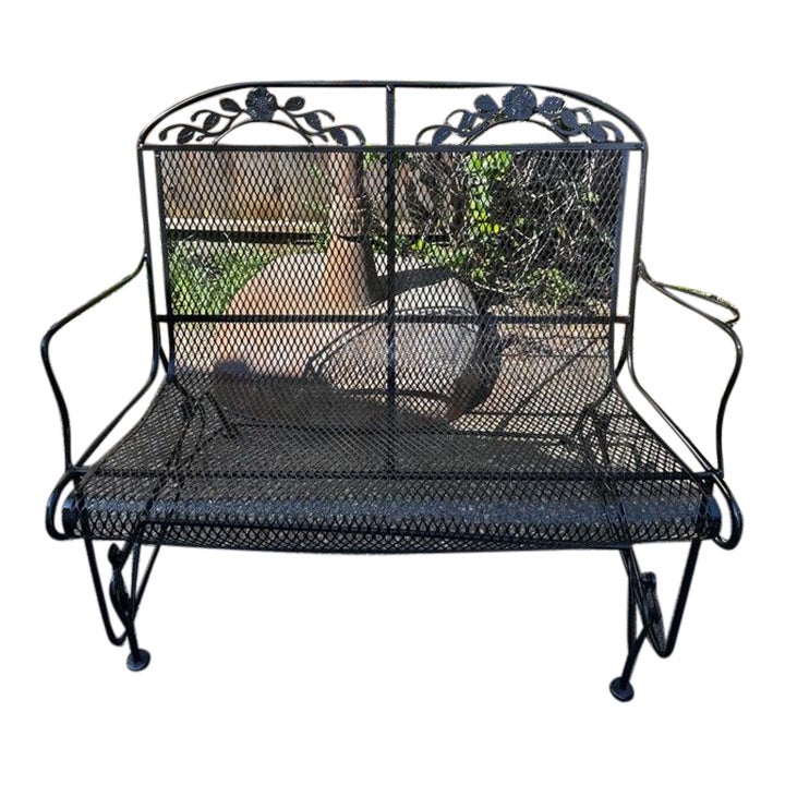 1960s Vintage Wrought Iron Glider Love Seat by Russell Woodard Chairish