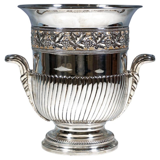 Metal Silver Champagne Wine Cooler from Messulam Milano, 1970s For Sale - Image 7 of 7