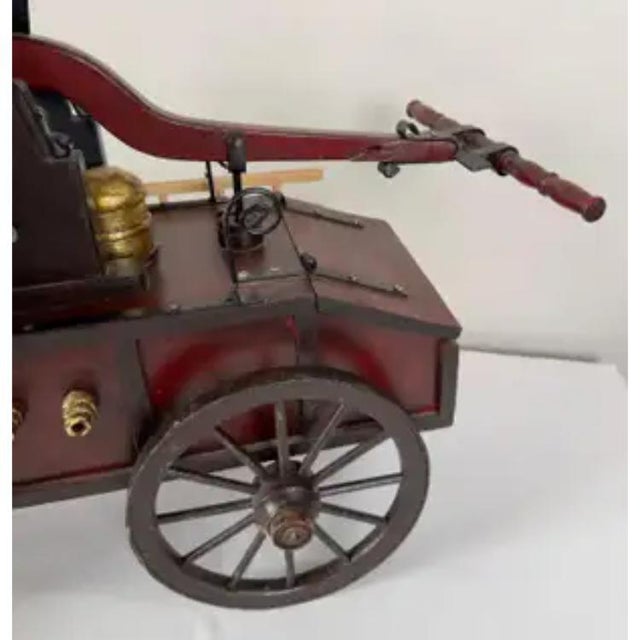 American 19th C Antique Iron & Wood Fire Engine Large Model or Sculpture For Sale - Image 3 of 13