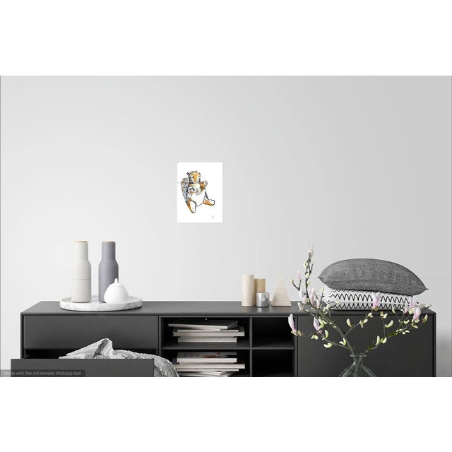 2020s Martha Holden "Little Squirrel" Watercolor on Paper For Sale - Image 5 of 5