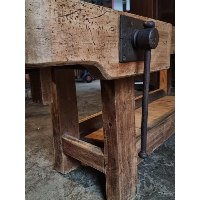 Antique Beechwood Workbench, France, 1890s For Sale - Image 4 of 18