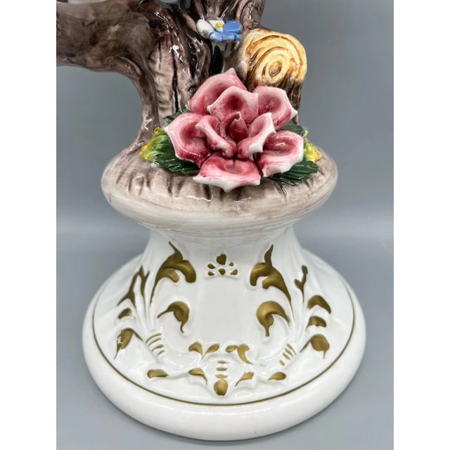 Capodimonte Oversized Vintage Capodimonte Lovebirds Sculpture – Italian Ceramic Doves Figurine For Sale - Image 4 of 11