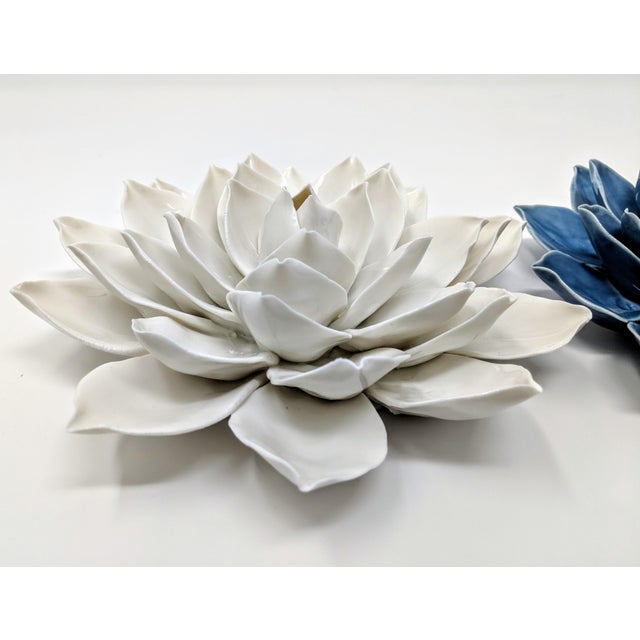 Handmade Ceramic Lotus Flower Wall or Table Art Set of 2 Chairish