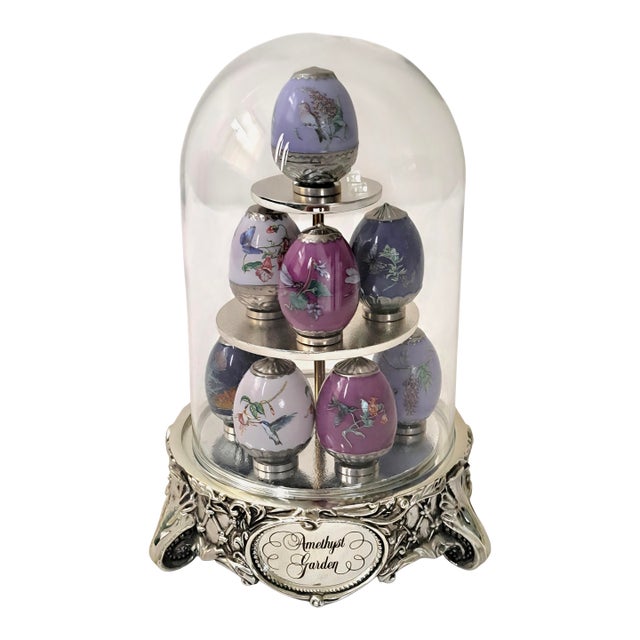House of Faberge Amethyst Garden Mini Eggs Display Dome Ltd. Edition Cp02364 For Sale