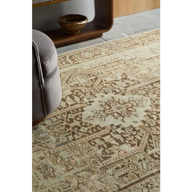 Vintage Persian Heriz Area Rug For Sale - Image 4 of 12