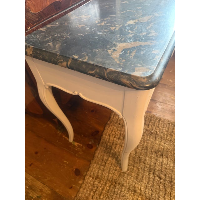 Gray 1960s Pale Gray Marble Top Louis Xv Style French Console,desk or Hall Table For Sale - Image 8 of 9