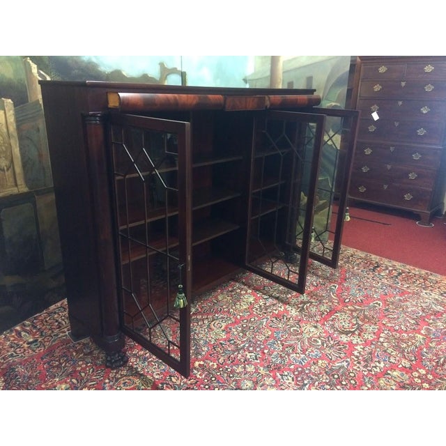 Antique Mahogany Bookcase, Empire Revival Bookcase For Sale - Image 15 of 17