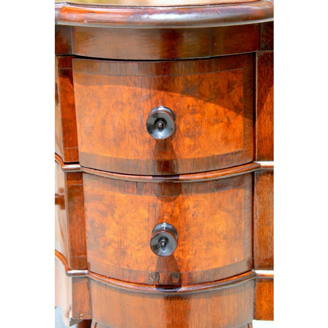 Brown Antique Victorian Marquetry Serpentine Chest / Low Dresser, Hand-Cut Dovetails, Cabriole Legs, Circa 1880 For Sale - Image 8 of 18