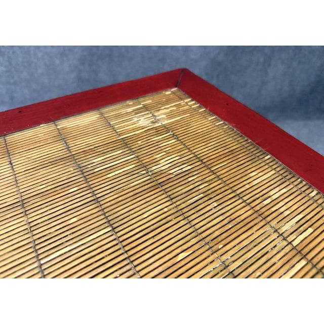Red Late 20th Century Asian-Inspired Red Plant Stand With Rush Top For Sale - Image 8 of 11
