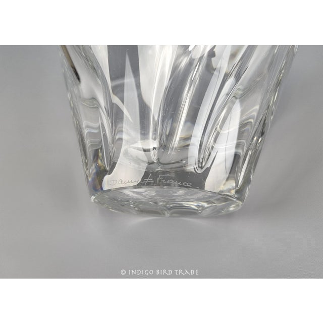 Daum Frances製 
琥珀色の動物彫刻 Mid Century French Art Glass Crystal Vase by Daum, Signed