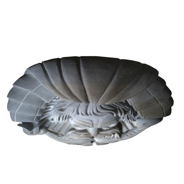 Hand Carved Limestone Italian Baroque Triton Mask Spout For Sale - Image 4 of 5