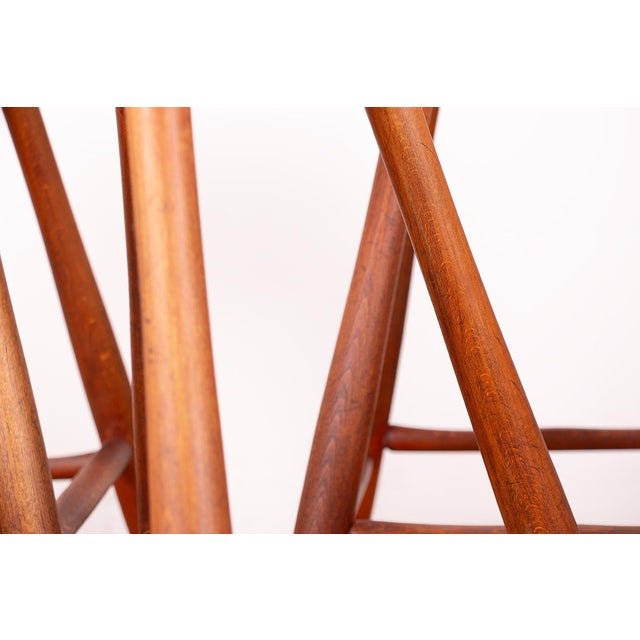Vintage Beech and Molded Wood Stools in the style of Guillerme and Chambron, 1960s, Set of 6 For Sale - Image 11 of 18