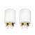 Pair of Mid-Century Modernist Minimal Frosted Glass & Brass Sconces For Sale - Image 4 of 13
