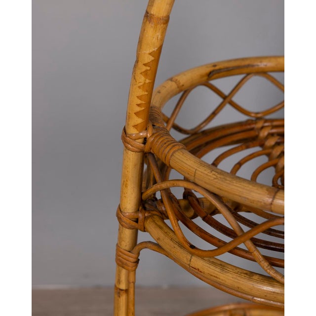 Wood Vintage Italian Bamboo Bar Basket, 1960s For Sale - Image 7 of 11