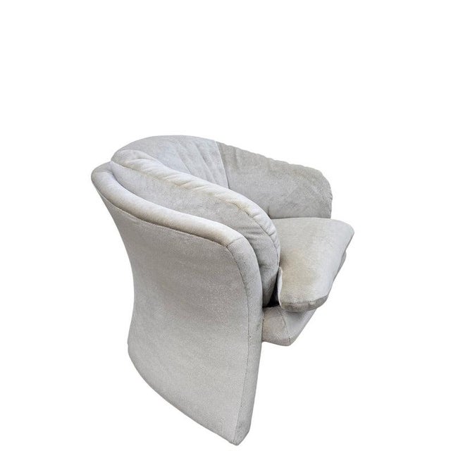 Vladimir Kagan Vintage Postmodern Vladimir Kagan Style Sculptural Lounge Chair Newly Reupholstered For Sale - Image 4 of 11