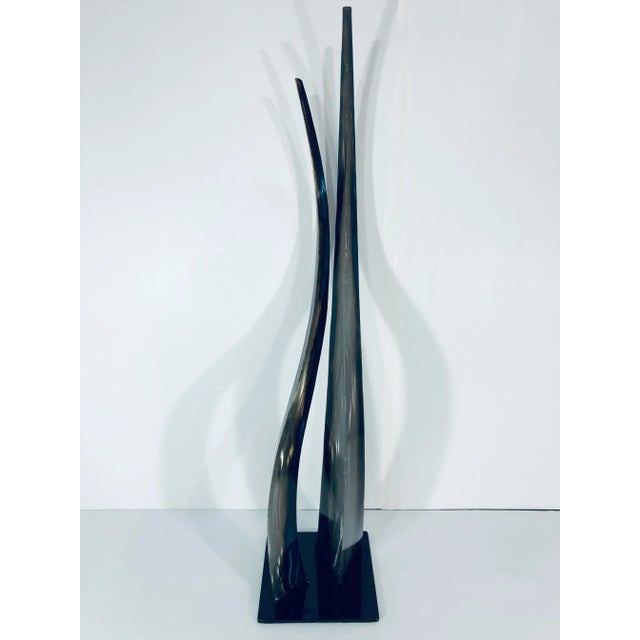 Rare Curtis Jere Steel Floor Sculpture with intricate colored pattern. This contemporary art piece was a custom design for...