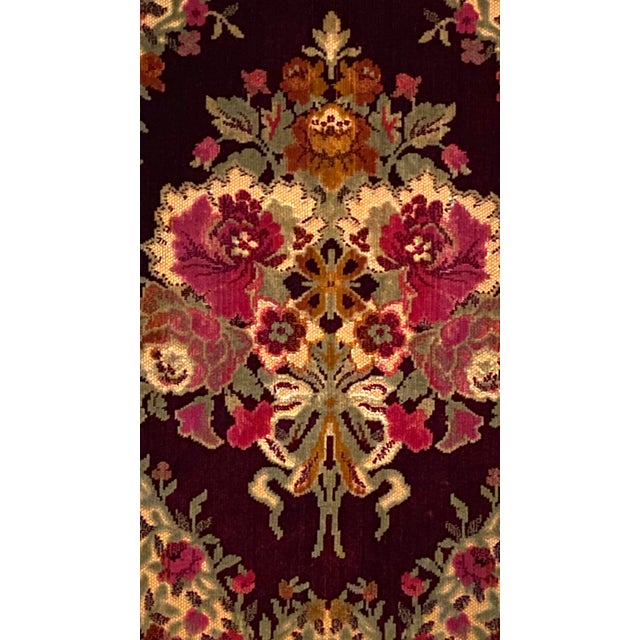 Burgundy Vintage Hand Loomed Italian Velvet For Sale - Image 8 of 11