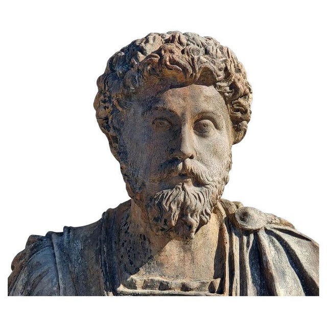 Unknown Artist, Bust of Marcus Aurelius, 21th Century, Terracotta For Sale - Image 6 of 6