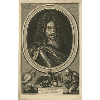 After Dominicus Zanetti, Leopold I, Holy Roman Emperor, King of Hungary, Croatia & Bohemia, 1695, Print For Sale