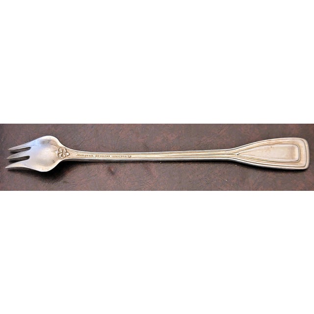 Metal 1940s Tiffany St Dunstan Style Sterling Silver Olive Fork Spork For Sale - Image 7 of 8