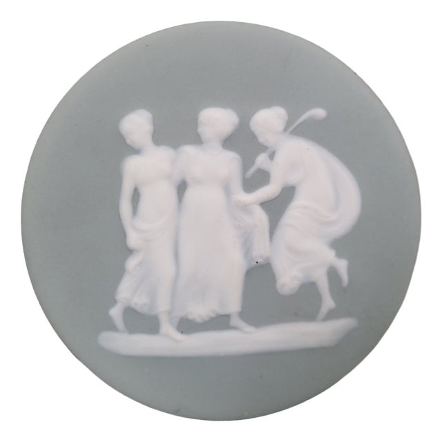 Mid-Century French Limoges Biscuit Porcelain Pate-Sur-Pate Three Graces Plaque by Camille Tharaud Workshop, 1950s For Sale