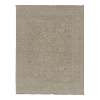 Rug & Kilim’s Oushak Style Rug, Light Blue With Muted Floral Pattern & Medallion For Sale