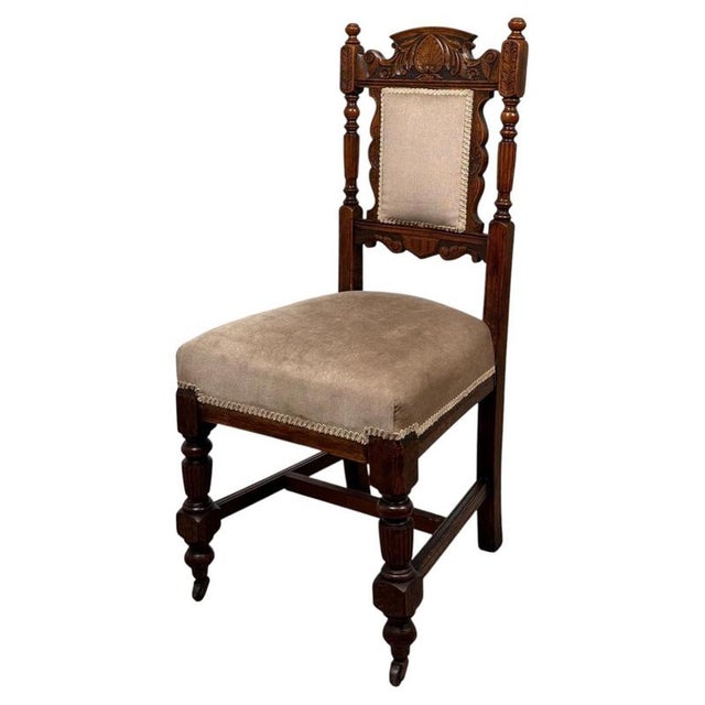 19th Century 19th Century Antique Victorian Oak Dining Chairs, Set of 4 For Sale - Image 5 of 8