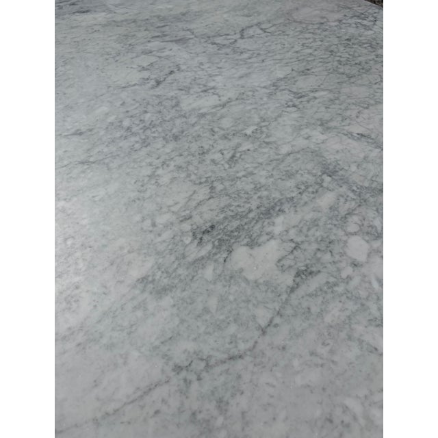 Rh Aero Stone Round Dining Table | Italian Carrara Marble Top, Antique Brass Base | Open Box For Sale - Image 15 of 15