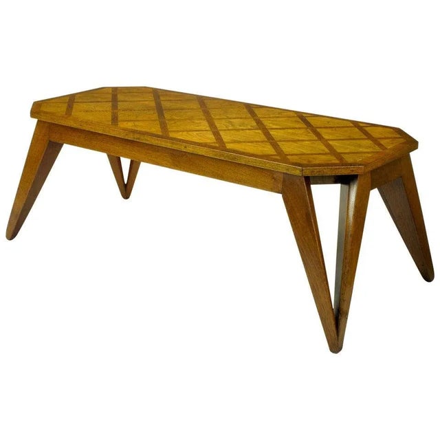 Bench Built Parquetry Coffee Table in the Manner of Paul Laszlo For Sale - Image 9 of 9