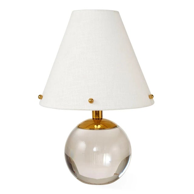 Crystal Ball. The ultimate tabletop jewel—a luminous, solid clear or gem-toned crystal base with warm brass accents....