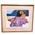 Textile 1980 "Wahine" & "Lei Wahine" Lithograph Prints by Luigi Fumagalli in Koa Frame, Pair For Sale - Image 7 of 11
