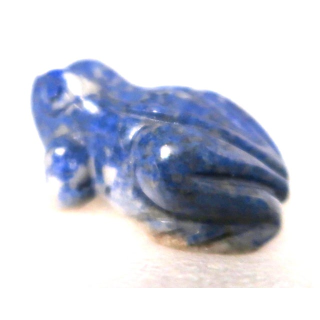 Miniature Well-Carved Frog of Lapiz Lazuli Stone - Frankie the Frog! For Sale - Image 17 of 17