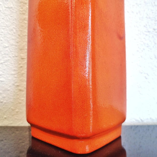 Tall Persimmon-Orange Ü-Keramik Fat Lava Vase Nr. 1438/30 For Sale - Image 10 of 12