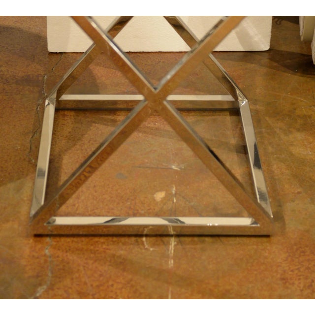 Contemporary Thomas & Gray Modern Rosewood and Chrome Side Table For Sale - Image 3 of 4