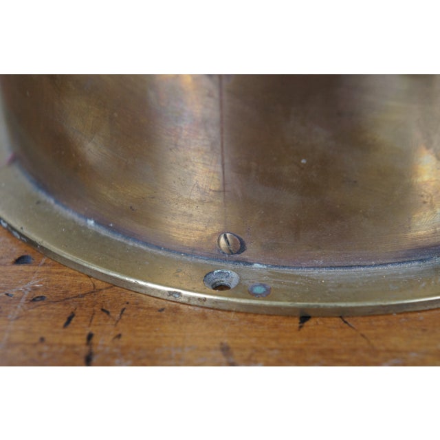 Mid-Century French Degon Rouen Brass Nautical Maritime Ship Bulkhead Clock For Sale - Image 9 of 12