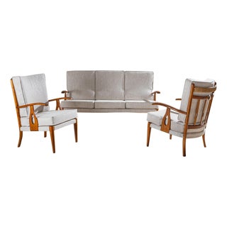 Mid-20th Century Seating Group with curved Armrests For Sale