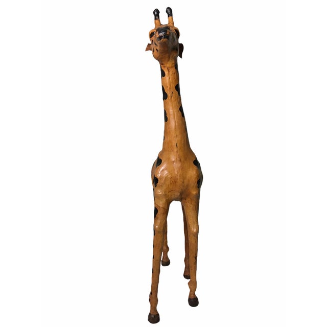 Vintage Leather-Clad Giraffe Figurine For Sale In San Francisco - Image 6 of 12