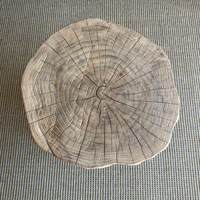 Wood Vintage Elm Wood Chop Block Table For Sale - Image 7 of 8