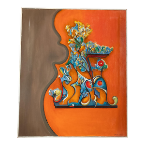 Mid-Century Modern Abstract Painting "Pretentious Doodle" by Adrian Siegel