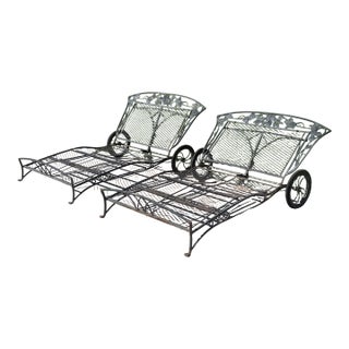 1970s Style Wrought Iron Salterini Double Chase, 2 Pieces For Sale