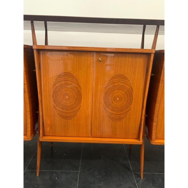 Brown Modular Sideboard with 3 Bodies on Legs attributed to Vittorio Dassi, 1950s, Set of 3 For Sale - Image 8 of 18