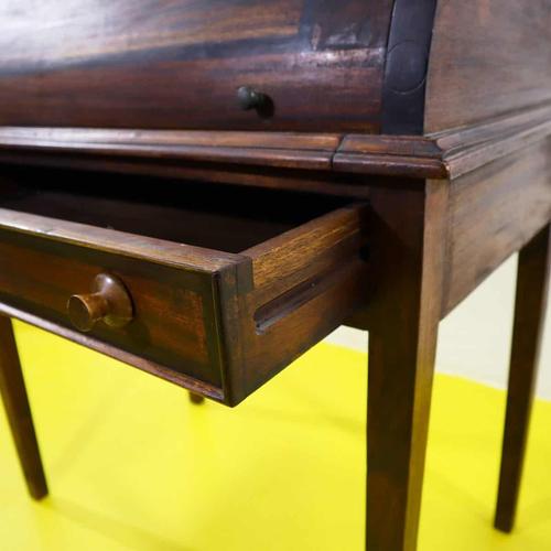 Wooden Roll-Top Secretaire with Three Drawer Lift For Sale - Image 9 of 12